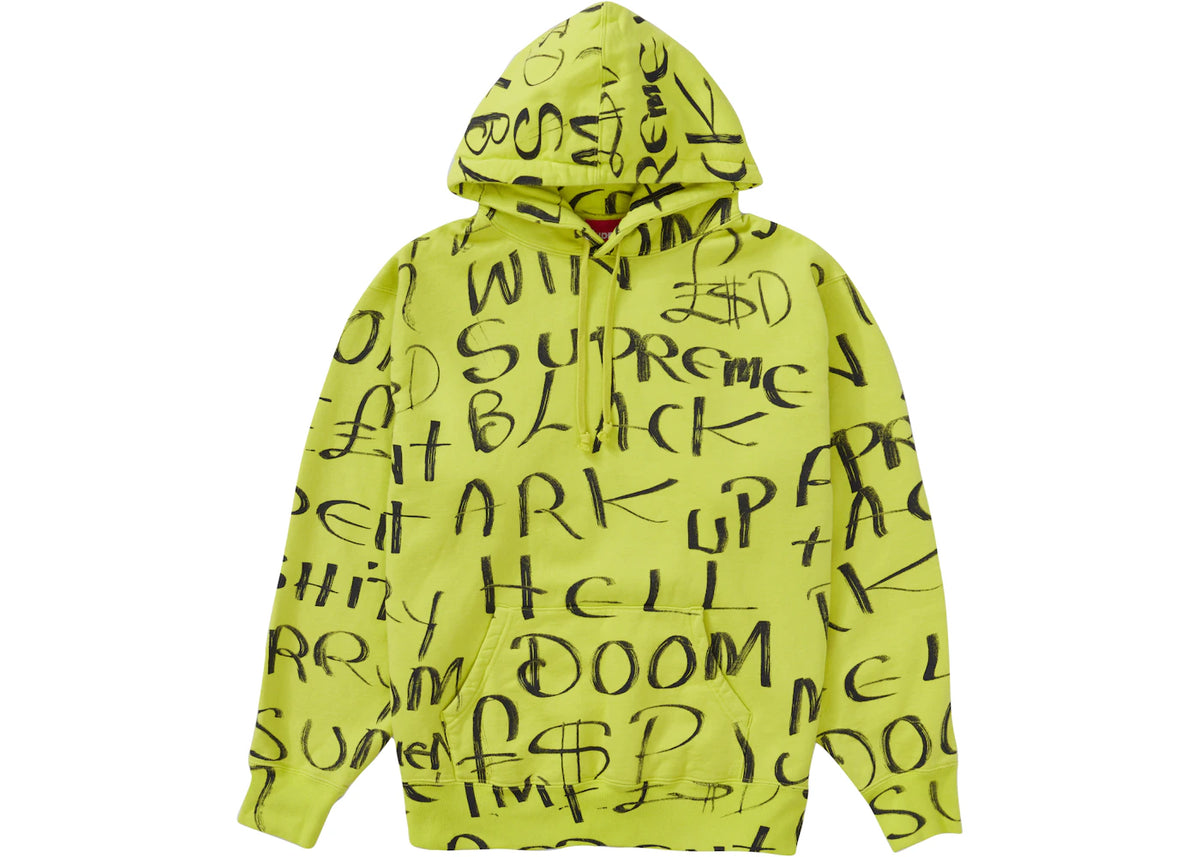 Supreme Black Ark Hooded Sweatshirt Fluorescent Yellow