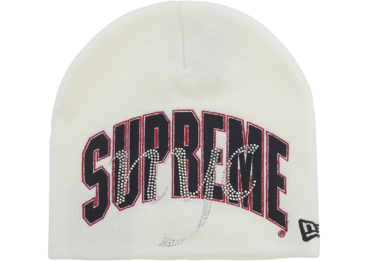 Supreme New Era Rhinestone Beanie (SS26) White