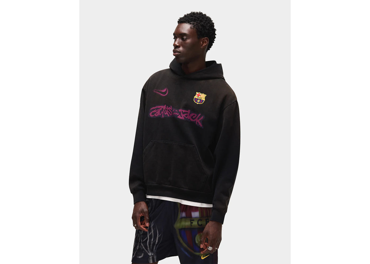 Travis Scott x Nike x FC Barcelona Spray Logo Hoodie Black