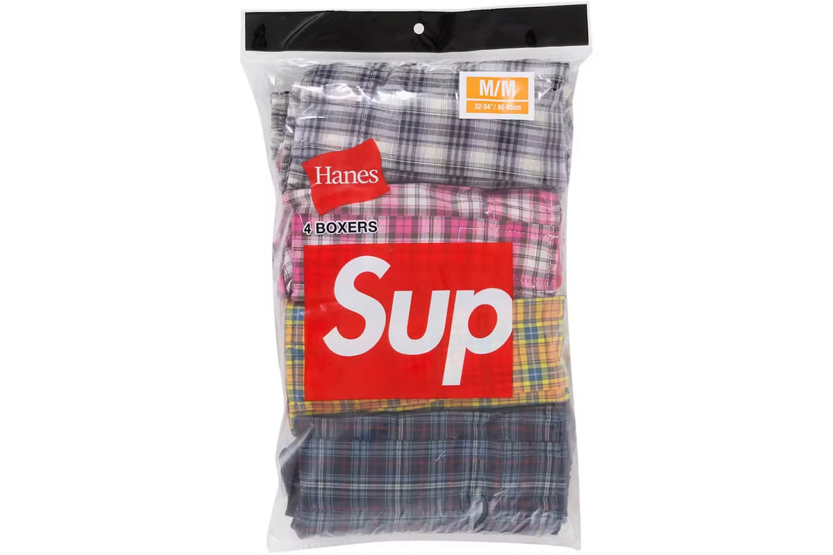 Supreme Hanes Plaid Boxers (4 Pack) Multicolor