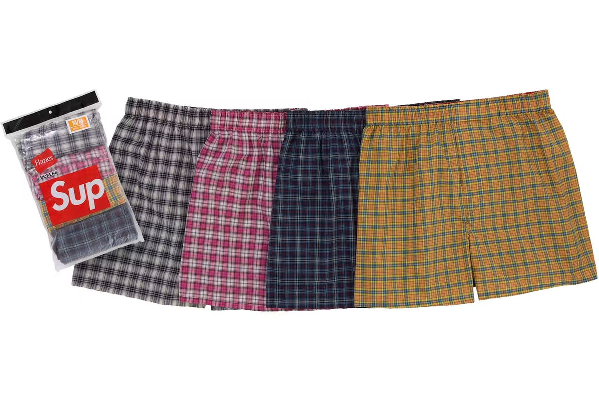 Supreme Hanes Plaid Boxers (4 Pack) Multicolor