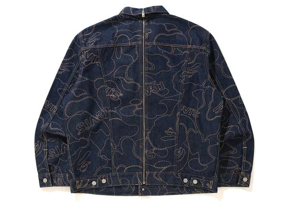 BAPE x Levi's Camo Trucker Jacket Indigo