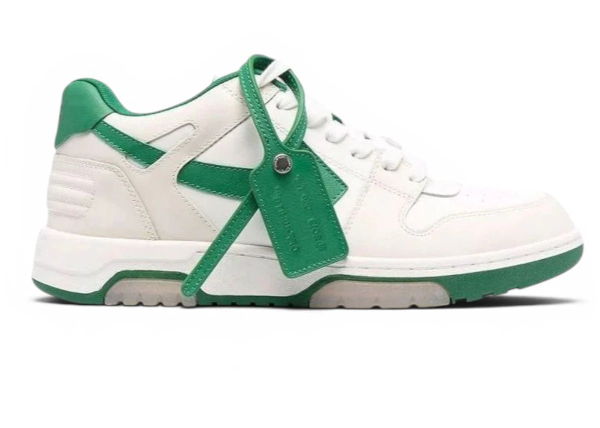 OFF-WHITE Out Of Office "OOO" Low Tops White Green 2021