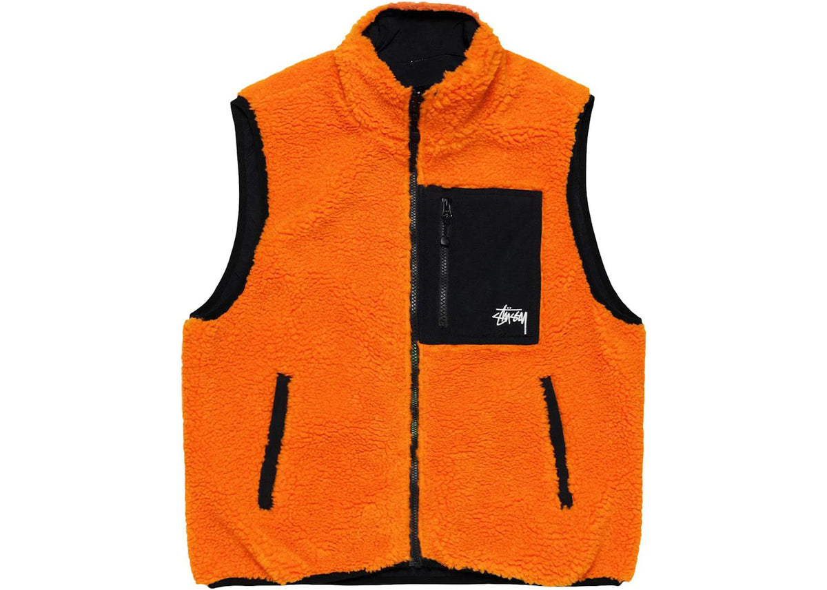 Stussy Sherpa Reversible Vest Tangerine