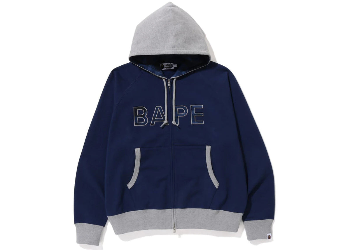 BAPE Color Camo Thermal Patch Loose Fit Zip Hoodie Navy